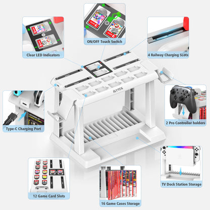 OIVO For Switch Joycon Charger Switch Game Storage Tower Pro Controller Holder For Nintendo Switch OLED Charging Dock Station