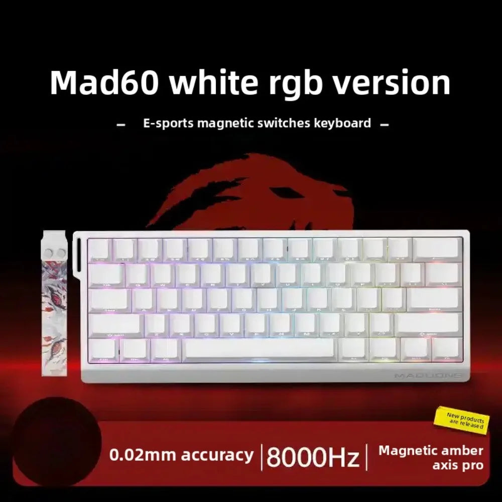 MADLIONS MAD 60/68HE Gaming Magnetic Switch Keyboard 61/68 Key Web Drive 8K Wired Custom Return RT Adjustable Keystroke Hot Swap
