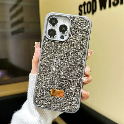 For iPhone 16 Plus 15 14 13 12 11 Pro Max Luxury Glitter Diamond Shiny Rhinestone Shockproof Anti-fall Protective Phone Case