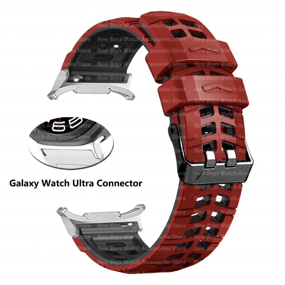 Silicone Band for Samsung Galaxy Watch Ultra 47mm Galaxy ULTRA 47MM No Gaps Quick Fit Sport Bracelet Curved End ultra 47 Strap