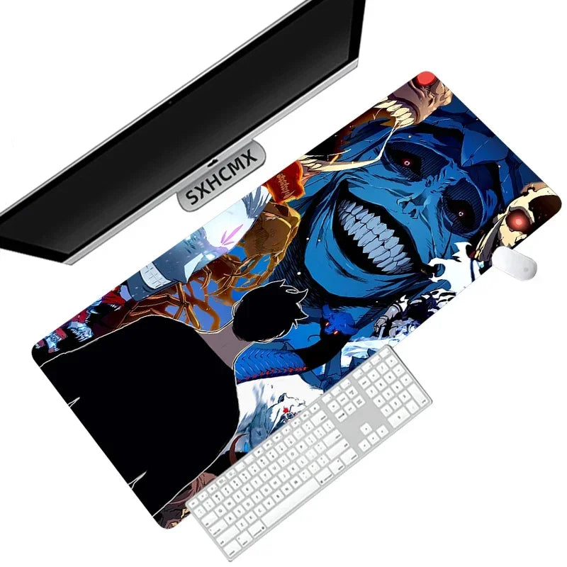 Gaming Mouse Pad Anime Solo Leveling Large Desk Mat XXL Computer Accessories Mousepad 900x400 Stitch Edge Rubber Keyboard Mat