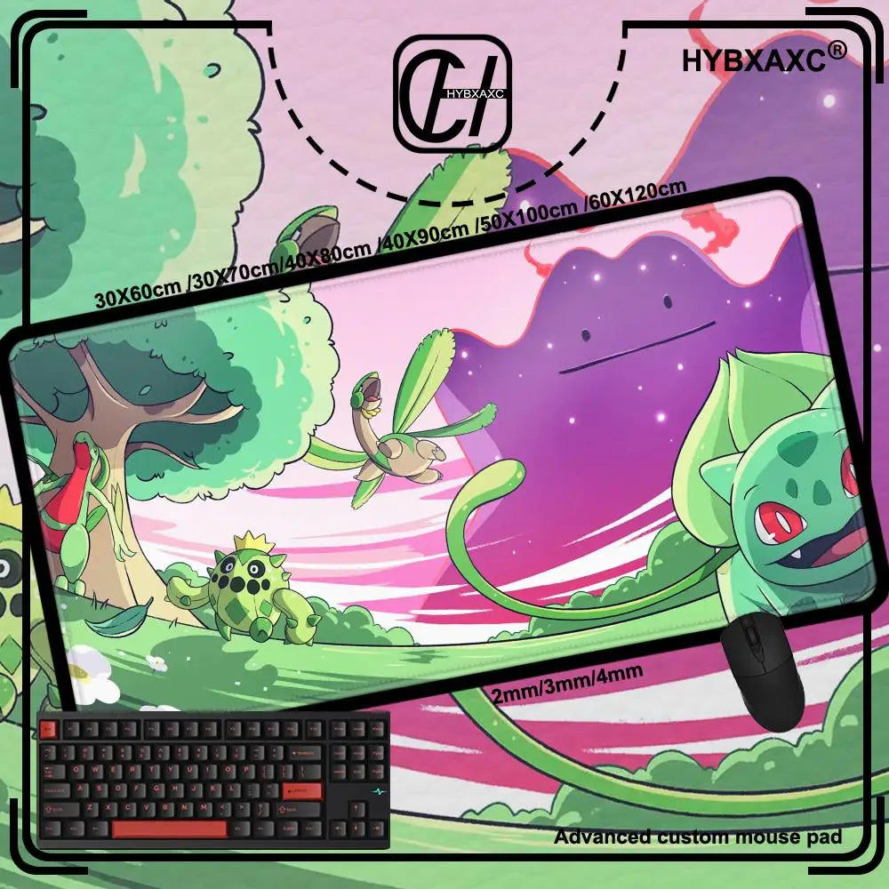 Anime Pokemon Mouse Pad Gengar Greninja Mewtwo Charizard Eevee XXL Mousepad Computer Keyboard Pad Manga Accessories Desk Mat