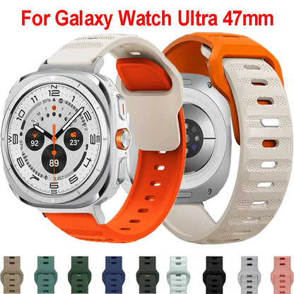 Silicone Strap For Samsung Galaxy Watch Ultra 47mm Watch Band Soft Sport Bracelet Breathable Wristband For Samsung Galaxy Ultra