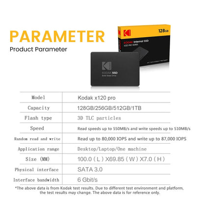 Disco duro Kodak X120 PRO SSD HDD 2,5, disco duro SSD 120GB 1TB 512GB 128GB 256GB HD SATA, disco duro interno para ordenador portátil