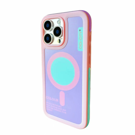 For iPhone 17 13 14 15 16 Pro Max Case Magsafe Happy Dapamine Color Anti-Collision Drop-proof Protective Cover for Summer Girls