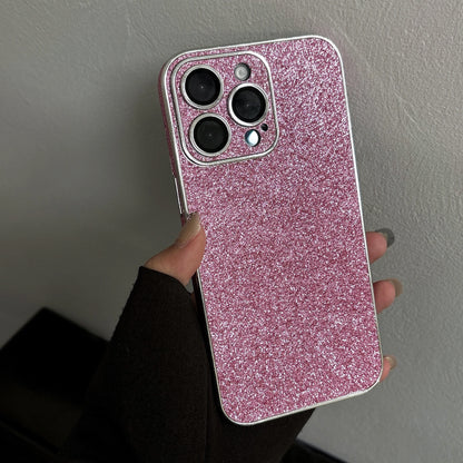 Luxury Bling Glitter Leather Case For iPhone 16 15 14 13 12 11 Pro Max Sparkling Soft Silicone Shockproof Plating Bumper Cover