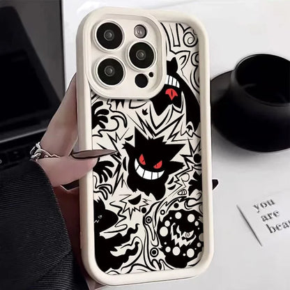 Pokemon Gengar Phone Case for iPhone 16 15 14 13 12 Mini 11 Pro Max XS X XR 8 7 Plus Liquid Soft Silicone Shockproof Back Cover