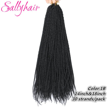 Sallyhair Synthetic Senegalese Twist 30Roots/Pack Crochet Braids Hair Brown Color Braid Hair Ombre Micro Senegal Braiding Hair