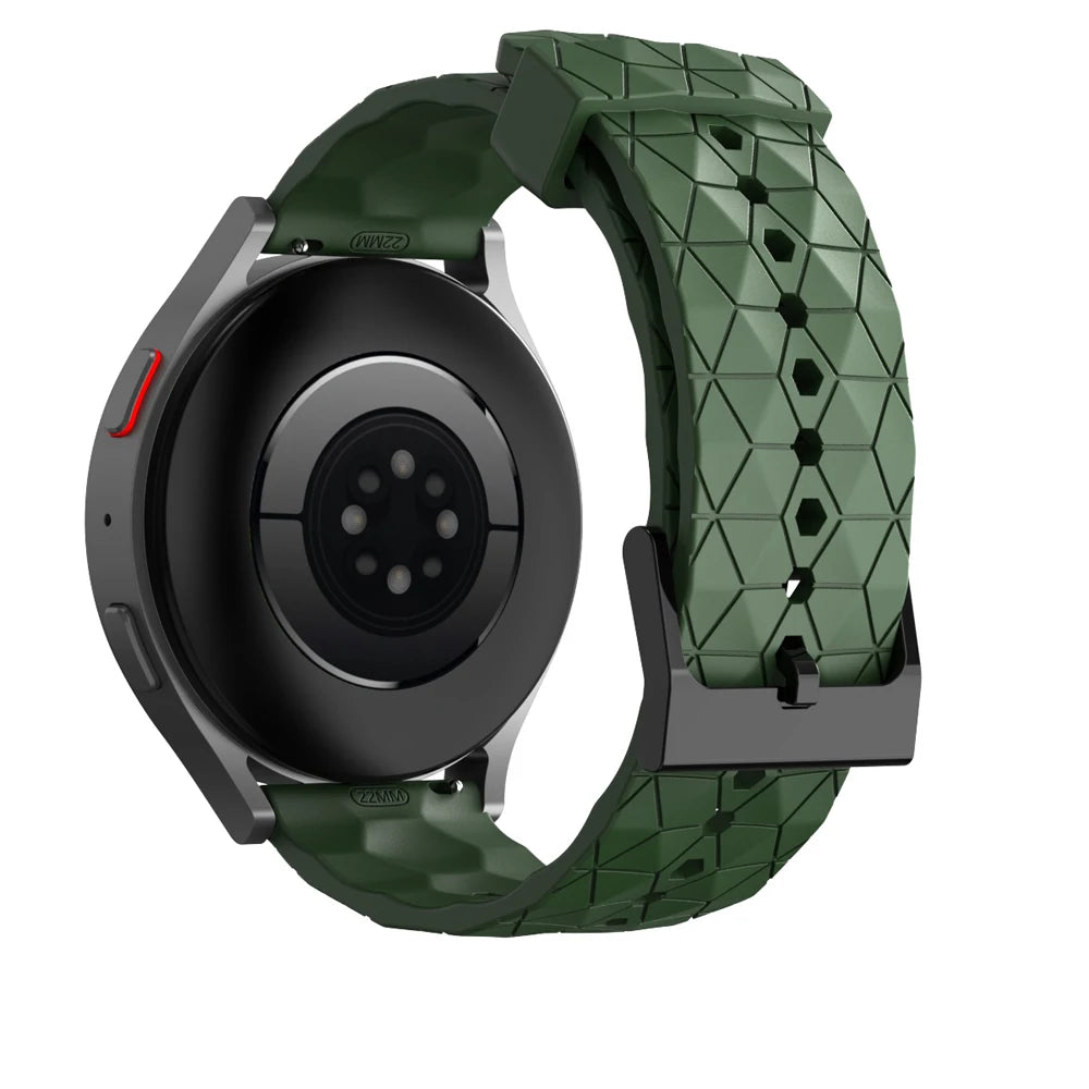20mm 22mm Sports Football Pattern Silicone Watch Straps For Samsung Galaxy Watch 6 5 Pro 44mm 40mm 4 6 Classic 43mm 47mm Band