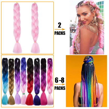 AZQUEEN 24 Inches Jumbo Braiding Hair Synthetic Hair Extensions Afro Ombre Crochet Braid Hair Wholesale For Women