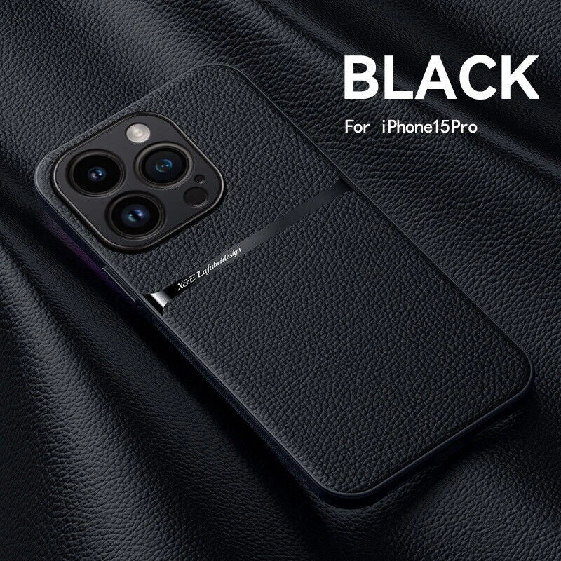 Magnetic Leather Phone Case For iPhone 16 13 12 11 Pro Max Matte Cases For iPhone 15 14 Pro Max 16 Plus Lens Protector Cover