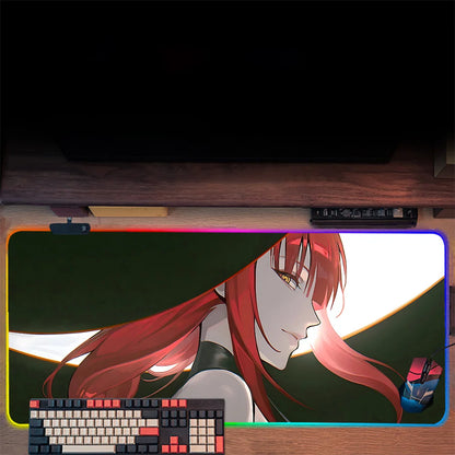 Makima Chainsaw Man RGB Pc Gamer Keyboard Mouse Pad Mousepad LED Glowing Mouse Mats Rubber Gaming Computer Mausepad