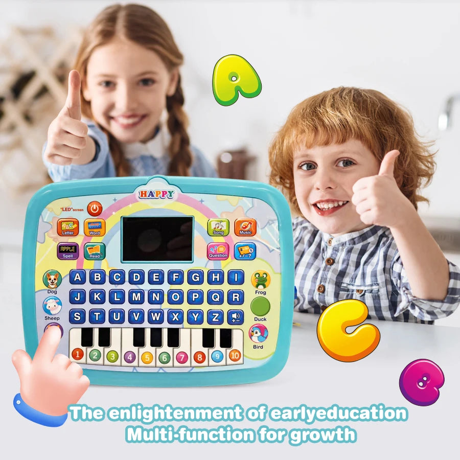 English Alphabet Study Machine for Toddler with Math Letter Music Children's Educational Books Computer Toys for Baby Boys Girls
