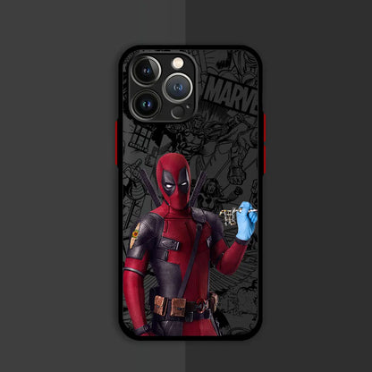 Marvel Deadpool Hard PC Luxury Matte Cover Case for iPhone 16 15 XR X 14 16 Plus XS Max 13 Mini 15 16 Pro Max 12 11 Pro 12 Pro