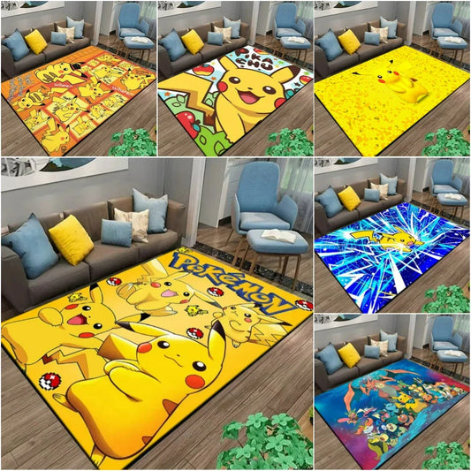 PIkachu Pokemon Anime Themed Carpet for Living Room Bedroom Kid's Room NonSlip Playmat Balcony Lounge Sofa Rug Gift Ide