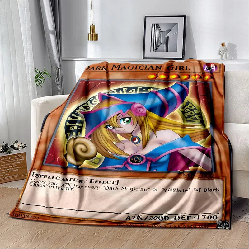 3D Monster Gold Card Cartoon  Yu-Gi-Oh Anime Dack Magician Game Soft Flannel Blanket