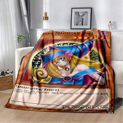 3D Monster Gold Card Cartoon  Yu-Gi-Oh Anime Dack Magician Game Soft Flannel Blanket