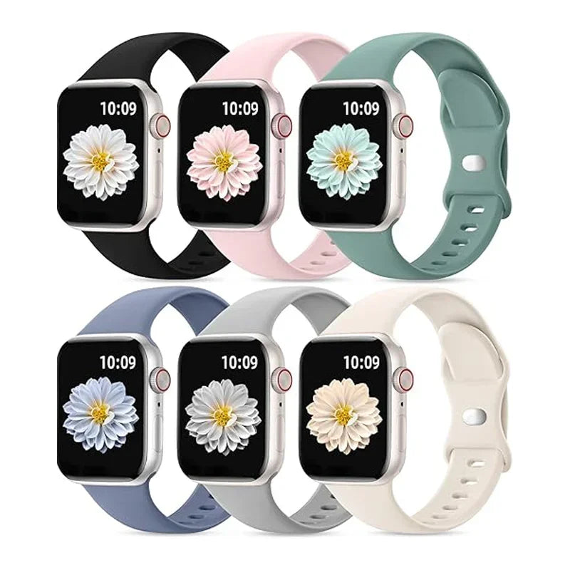 Silicone Strap For Apple Watch Band 40mm 44mm 45mm 42-38-41mm original 1:1 bracelet iwatch series 8 7 se 3 4 5 6 9 ultra 2 49mm