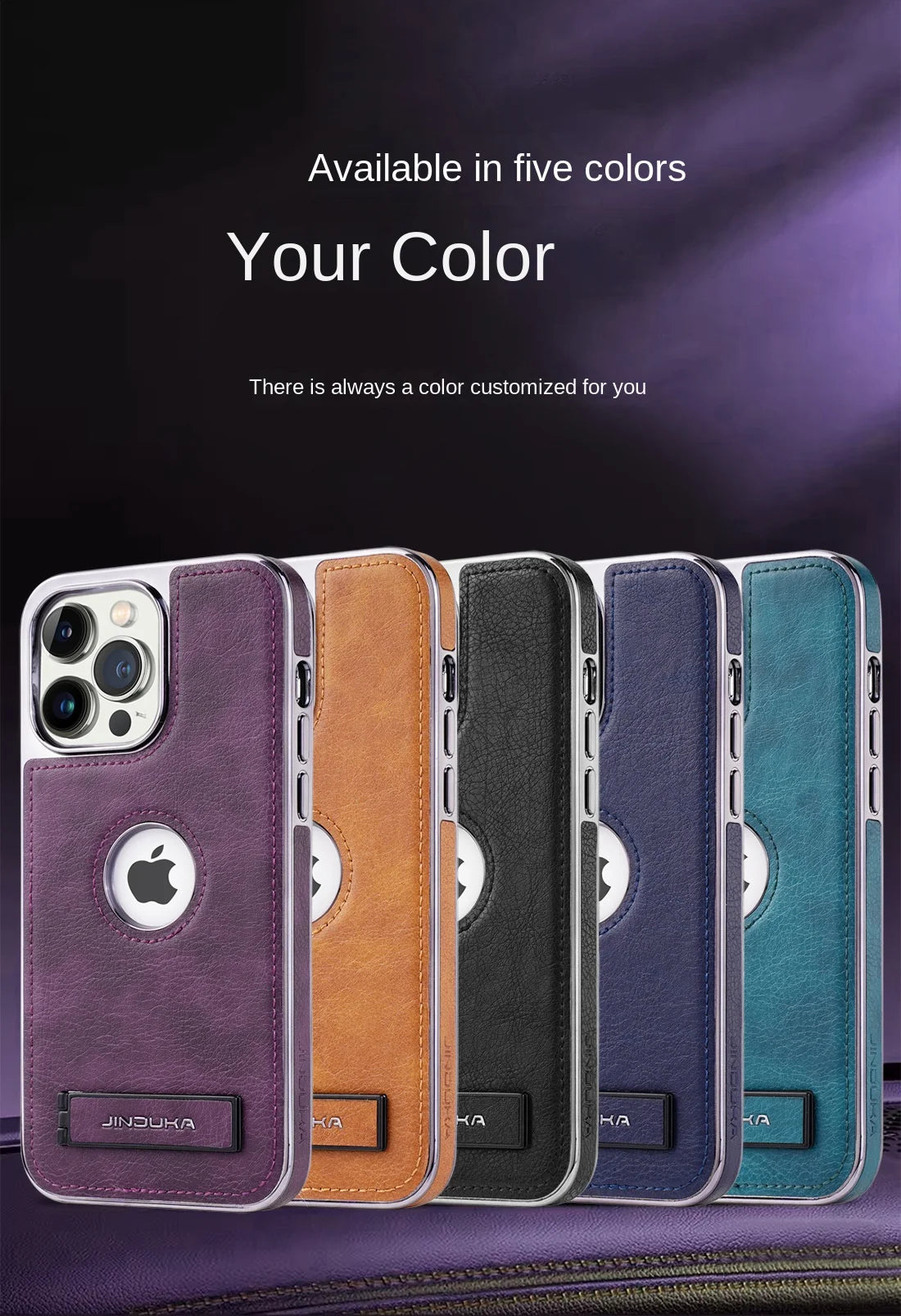 Invisible Fold Stand Phone Case with Electroplated Bezel for iPhone 16 15 14 Plus 13 12 11 Pro Max Ultra Thin PU Leather Cover