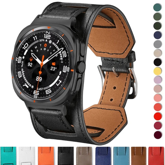 Premium Leather Band For Samsung Galaxy Watch Ultra 47mm Comfortable Bracelet Accessories Samsung Galaxy Watch 7 Ultra Wristband