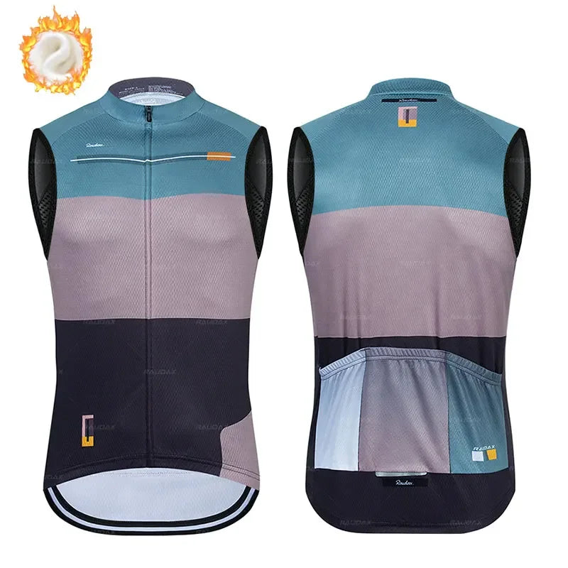 Winter Thermal Fleece Cycling Vest New Raudax Team Winter Sleeveless Cycling Vest MTB Road Bike Cycling Tops Warm Cycling Jacket