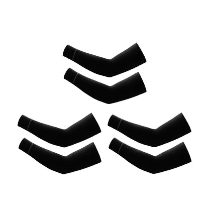 Set of six black elbow pads on a white background