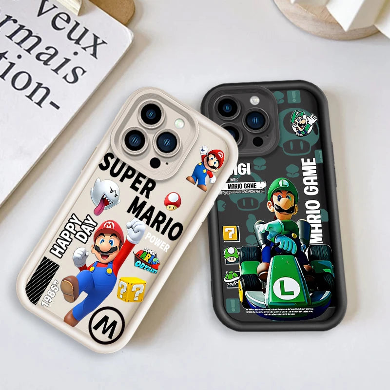 S-Super M-Mario B-Bros Eye Ladder For Apple iPhone 15 14 13 12 11 XS XR X Pro Max Plus Cover Phone Case