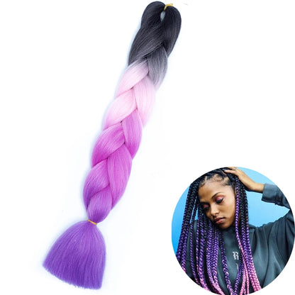AZQUEEN 24 Inches Jumbo Braiding Hair Synthetic Hair Extensions Afro Ombre Crochet Braid Hair Wholesale For Women