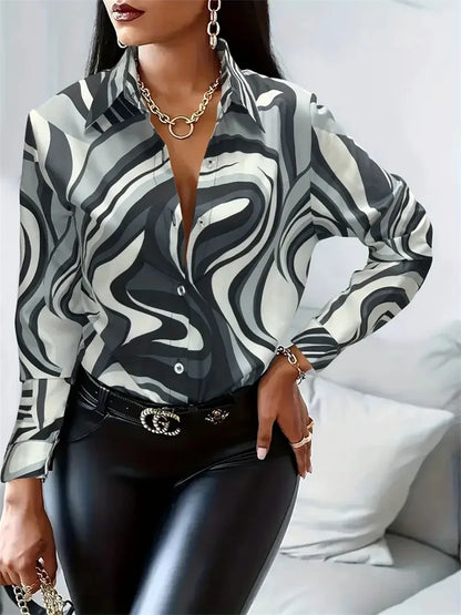 Autumn New Women's Shirts Elegant Ladies Fashion Printing Loose Long-sleeved Butterfly Pattern Casual Models Women's Shirts