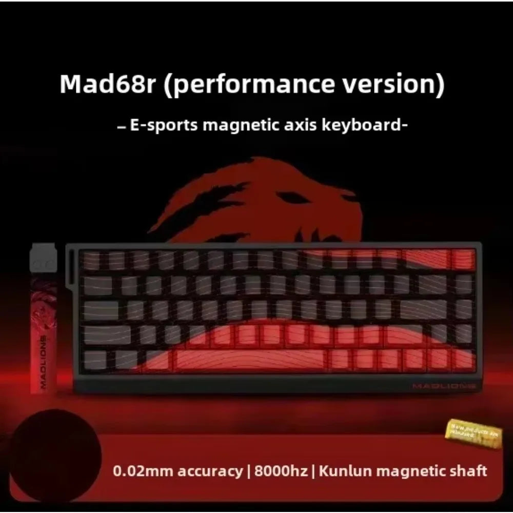 MADLIONS MAD 60/68HE Gaming Magnetic Switch Keyboard 61/68 Key Web Drive 8K Wired Custom Return RT Adjustable Keystroke Hot Swap
