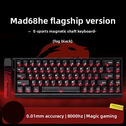 MADLIONS MAD 60/68HE Gaming Magnetic Switch Keyboard 61/68 Key Web Drive 8K Wired Custom Return RT Adjustable Keystroke Hot Swap