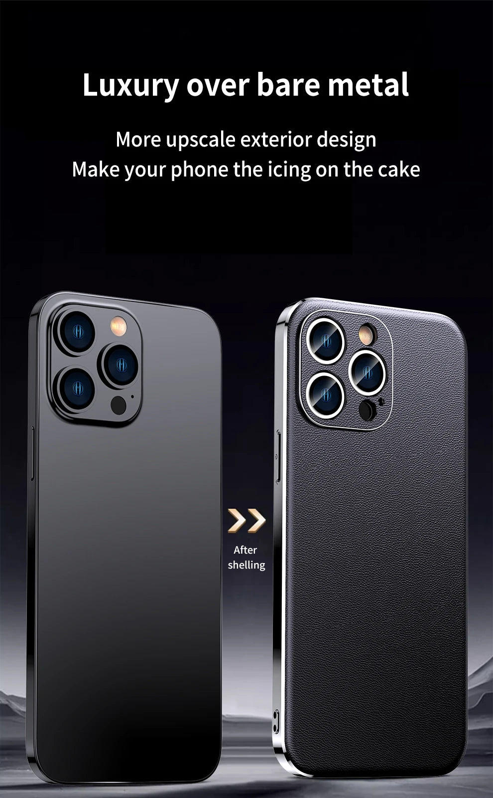 Genuine Cowhide Leather Phone Case for iPhone 16 15 11 12 13 14 Pro Max Luxury Plating Shockproof Lens Protection Back Cover
