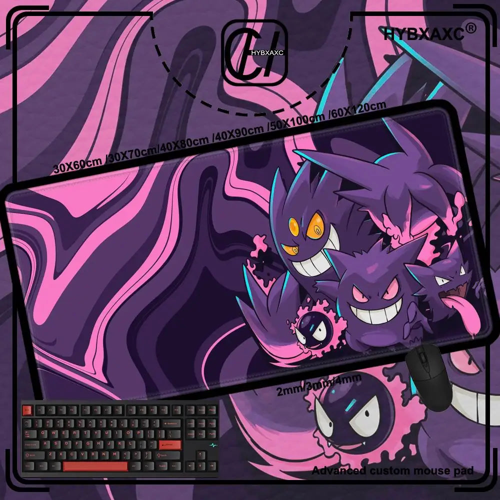 Anime Pokemon Mouse Pad Gengar Greninja Mewtwo Charizard Eevee XXL Mousepad Computer Keyboard Pad Manga Accessories Desk Mat