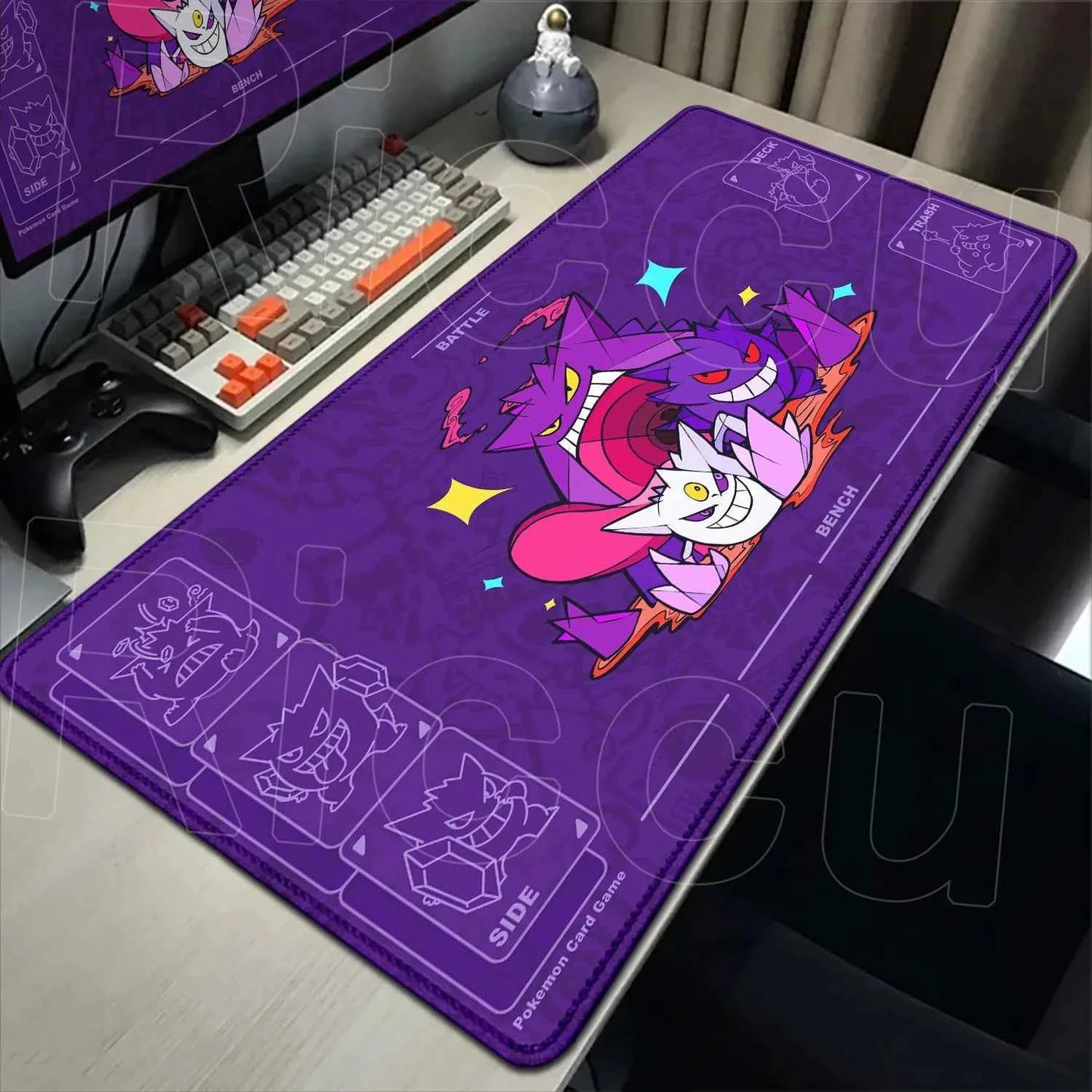 2026 New P-pokemon Gengar Wallpaper Cool Mouse Pad Gaming Large Anime Desk Keyboard Mats Non-slip Rubber Speed E-sports Mousepad