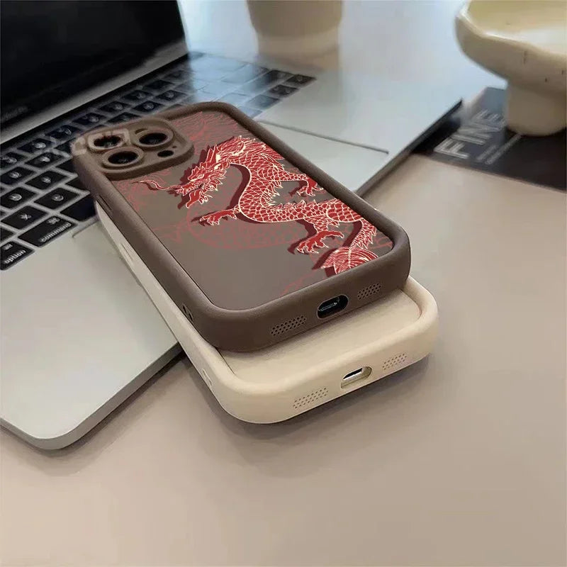 Luxury Fashion China East Dragon Soft Phone Case For iPhone 11 12 13 14 15 Pro Max XR XS X 7 8 Plus SE 2020 Silicone INS Covers