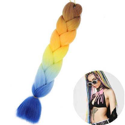AZQUEEN 24 Inches Jumbo Braiding Hair Synthetic Hair Extensions Afro Ombre Crochet Braid Hair Wholesale For Women