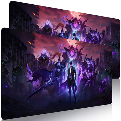Gaming Mouse Pad Anime Solo Leveling Large Desk Mat XXL Computer Accessories Mousepad 900x400 Stitch Edge Rubber Keyboard Mat