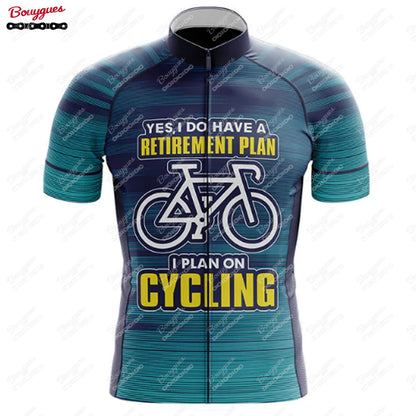 Men’s Short Sleeve Reflective MTB Cycling Jersey - Perfect for Retirement Plan enthusiasts, this Pro Team Downhill Mountain Bicycle Clothing is ideal for Summer rides