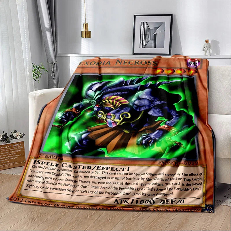 3D Monster Gold Card Cartoon  Yu-Gi-Oh Anime Dack Magician Game Soft Flannel Blanket