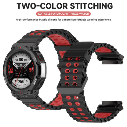 Breathable Silicone Band For Huami Amazfit T-Rex 3 2 Wrist Bracelet Colorful Marine Strap For Amazfit T-Rex Sport Watchband Belt