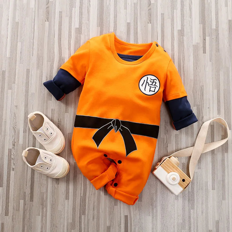 Newborn Baby Anime Cape Style Children Long Sleeve Cotton Bodysuit, Cute Kids Boys Girls Romper