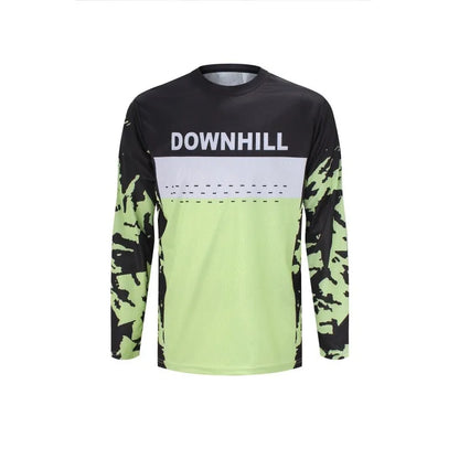 Men's Mountain Bike Off-road Motorcycle 3D Printed Breathable Long Sleeved T-shirt, Suitable for Downhill, BMX and Other Sports