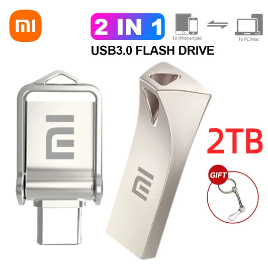 Xiaomi 2TB USB 1TB 512GB 256GB 128GB OTG Metal USB 3.0 Pen Drive Key High Speed Pendrive Mini Flash Drive Memory Stick