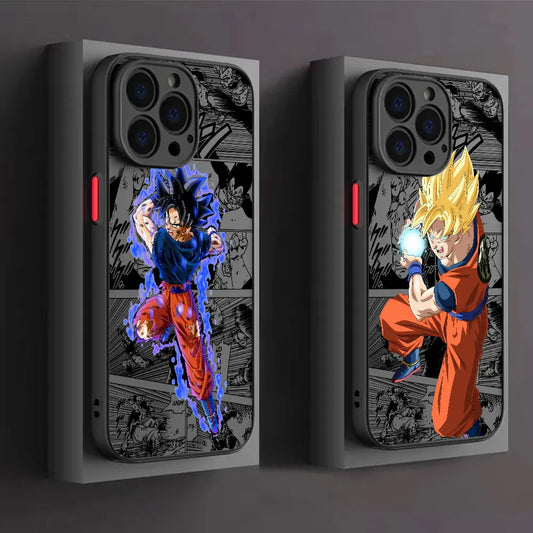 Anime Case for iPhone 14 Plus 15 Pro Max 13 Mini 11 Pro 12 XS XR 7 8 XS MAX SE 12 Pro 13 Pro 12 Anime Dragons Goku