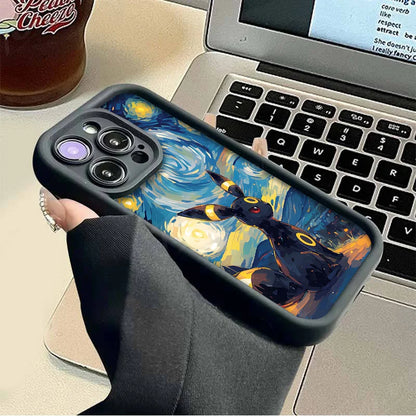 Oil Painting animation Case for iPhone 14 15 Pro Max 13 12 11 X XS XR 7 8 Plus SE 2020 Shockproof Soft Silicone Protective Cover