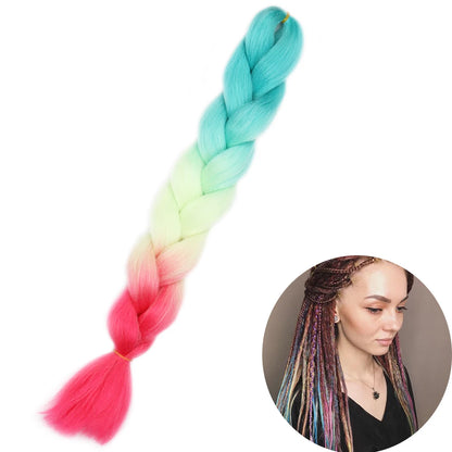 AZQUEEN 24 Inches Jumbo Braiding Hair Synthetic Hair Extensions Afro Ombre Crochet Braid Hair Wholesale For Women