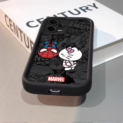 Marvel Spider Man Cat Phone Case For Xiaomi Redmi Note 13 12 11 Pro Plus 12S 11S 10S 10 9 9S 8 12C 13C Soft Silicone Matte Cover