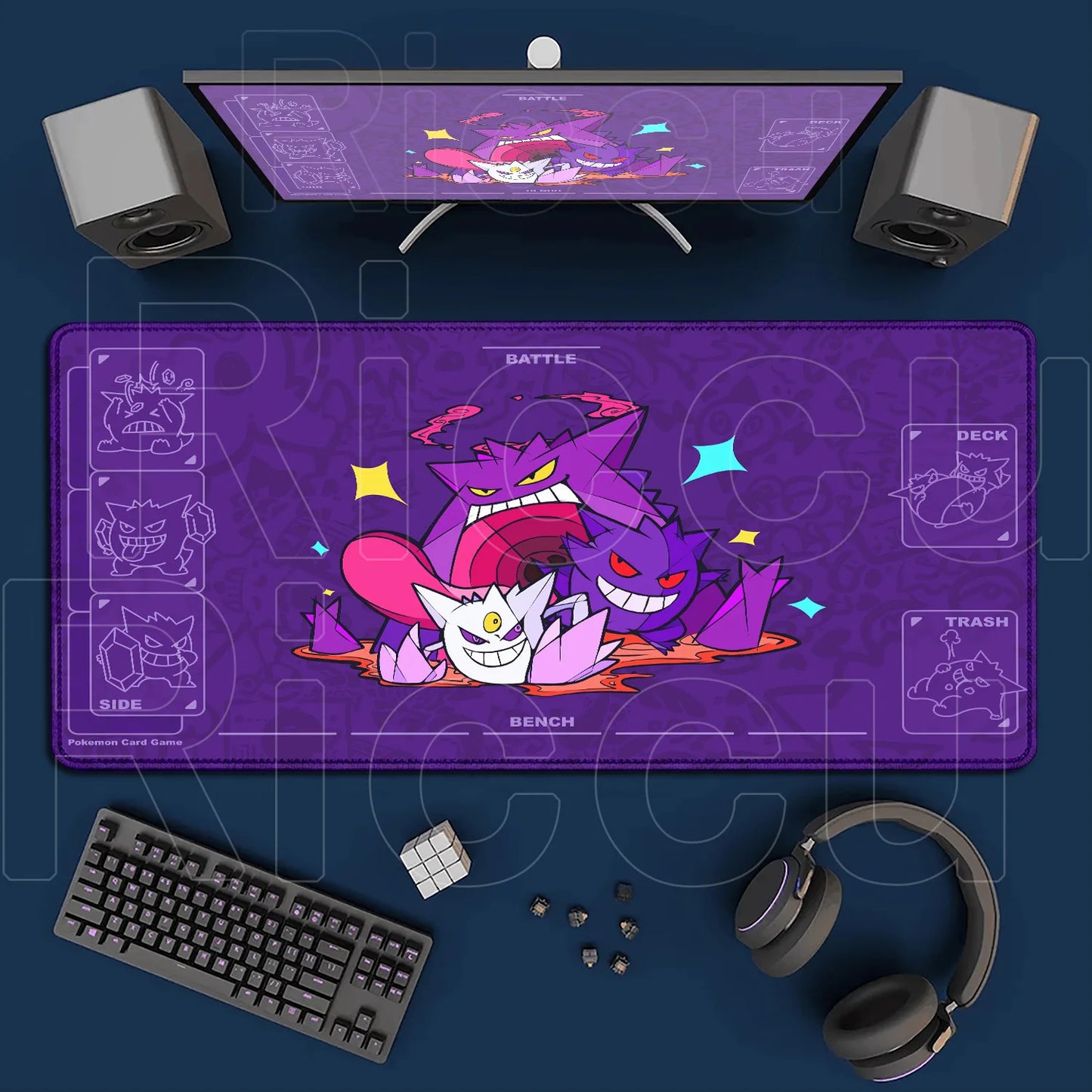 2026 New P-pokemon Gengar Wallpaper Cool Mouse Pad Gaming Large Anime Desk Keyboard Mats Non-slip Rubber Speed E-sports Mousepad