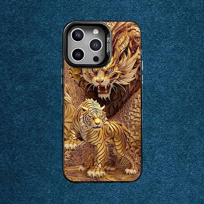Luxury Dragon Embossed Phone Case For iPhone 16,15,14,13,12,11,Mini,Pro,E,MAX Gray Matte Silicone Black Cover