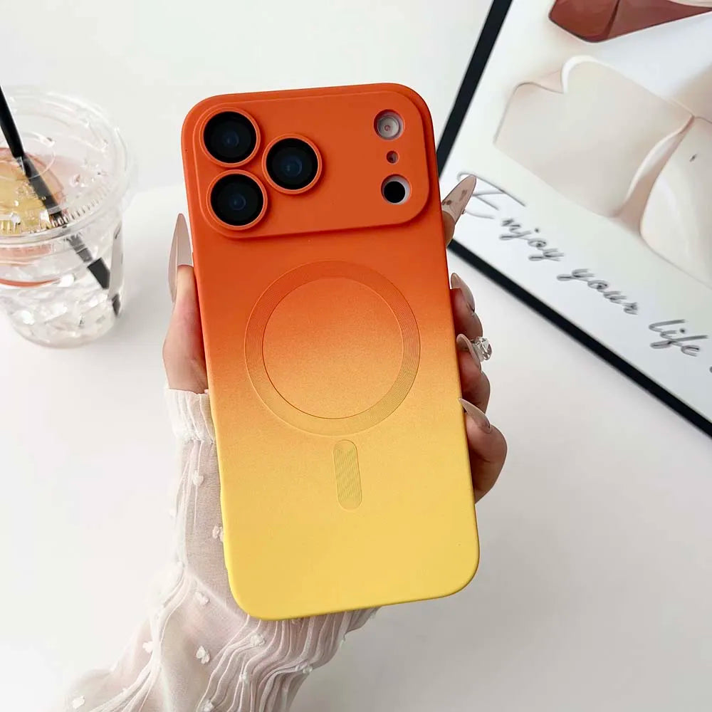 Colorful Gradient for Magsafe Wireless Charge Case for iPhone 17 Air 16 15 14 13 12 11 Pro Max Plus Soft Silicone Magnetic Cover